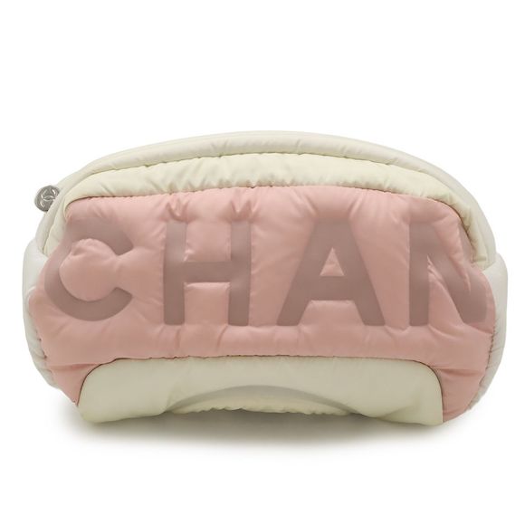 Chanel Logo Coco Mark Body Bag Waist Pouch Waist Bag Hip Bag Nylon White White - Picture 1 of 8